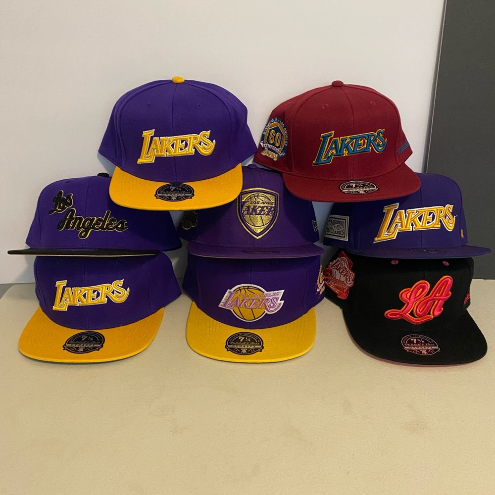 Los Angeles Lakers 💜💛 Fitted Hats Sizes 7 1/8 to 7 3/4 $30 each
